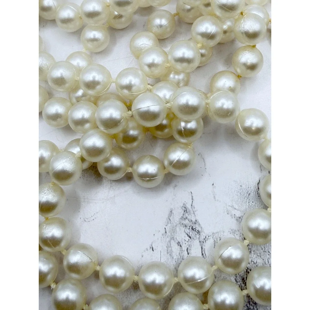 New 80‎ Inch Faux Pearl Bead Strand 9.5mm Cream Jewelry Making Craft Supply